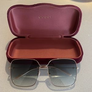 Gucci Gold Square Sunglasses